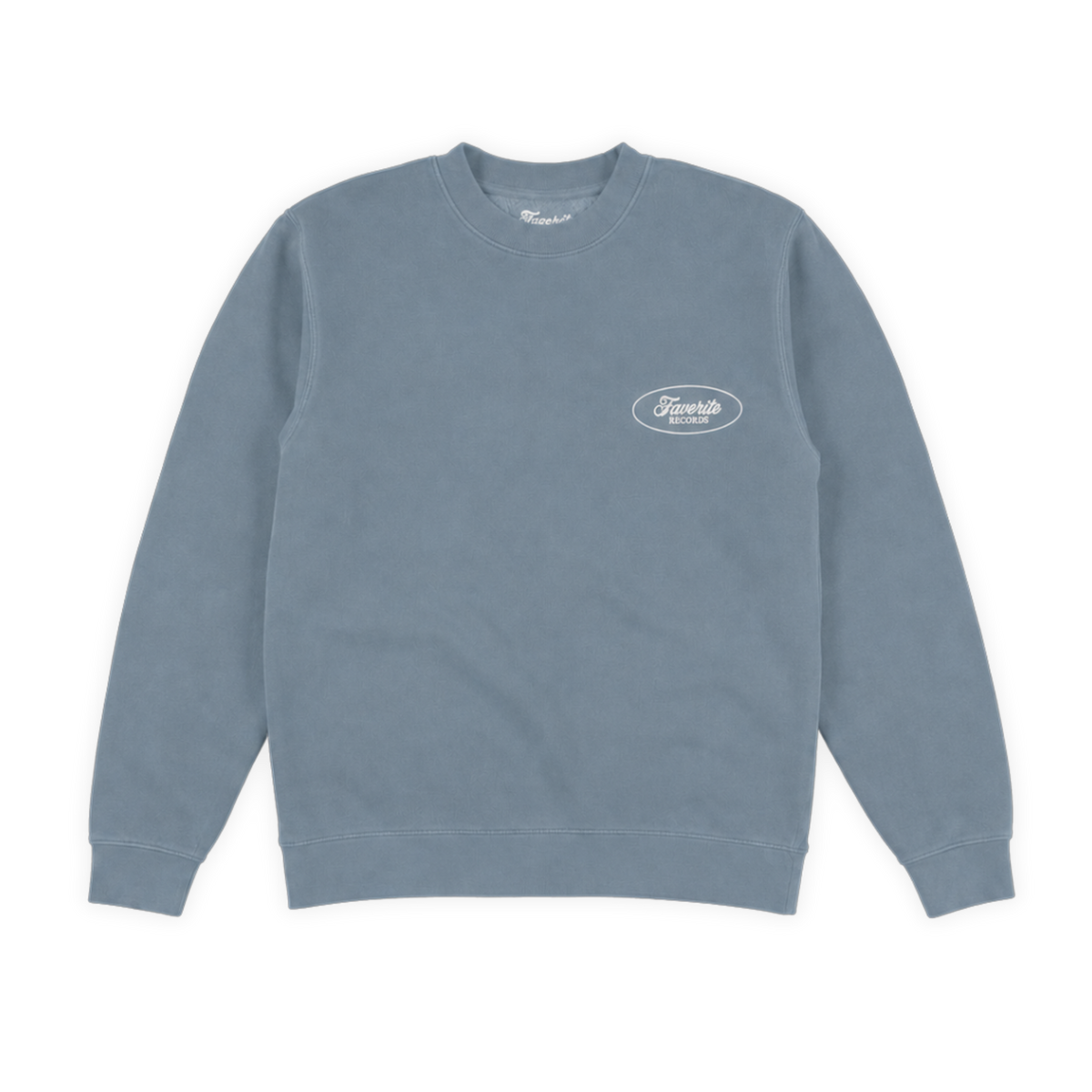 Favorite Records Emroidered Logo Crewneck (Slate Blue)