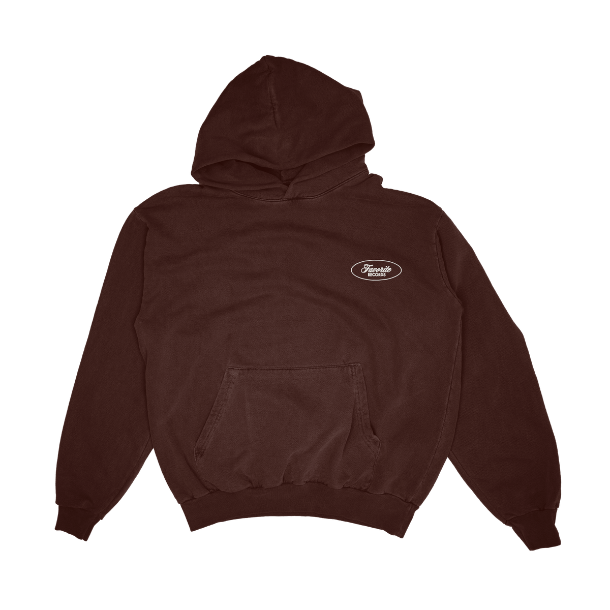Favorite Records Embroidered Logo Hoodie (Chocolate)